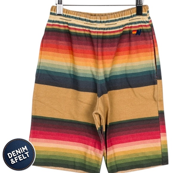 Aviator Nation Kids TULUM SWEATSHORTS - LIGHT KHAKI | NEW/NWT!!🤎🌈🤎 - Picture 1 of 6